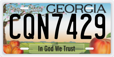 GA license plate CQN7429