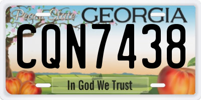 GA license plate CQN7438