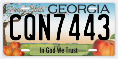 GA license plate CQN7443