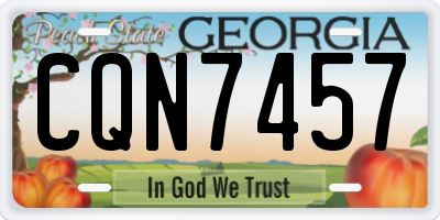 GA license plate CQN7457
