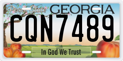 GA license plate CQN7489