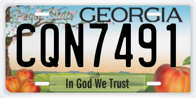 GA license plate CQN7491