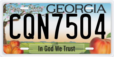 GA license plate CQN7504