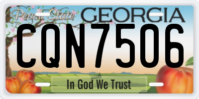 GA license plate CQN7506