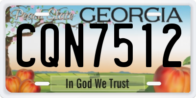 GA license plate CQN7512
