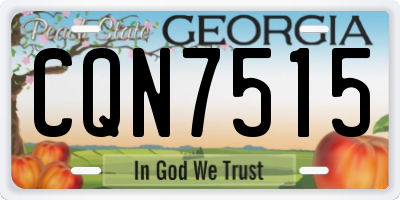 GA license plate CQN7515