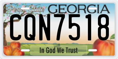 GA license plate CQN7518