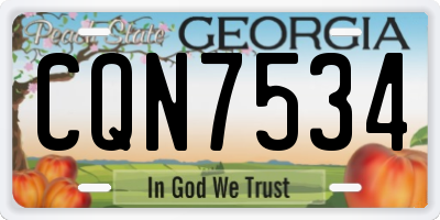 GA license plate CQN7534