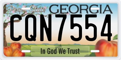 GA license plate CQN7554