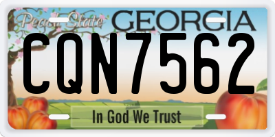 GA license plate CQN7562