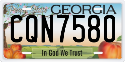 GA license plate CQN7580