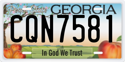 GA license plate CQN7581