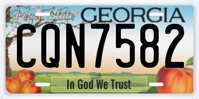 GA license plate CQN7582