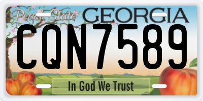 GA license plate CQN7589