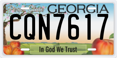 GA license plate CQN7617
