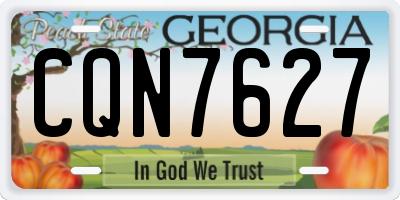GA license plate CQN7627