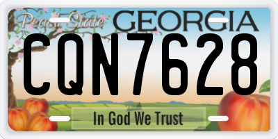 GA license plate CQN7628