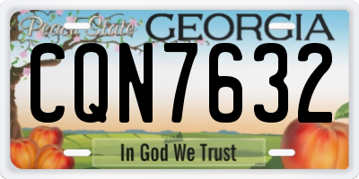GA license plate CQN7632