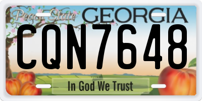 GA license plate CQN7648