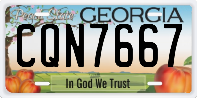 GA license plate CQN7667