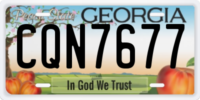 GA license plate CQN7677