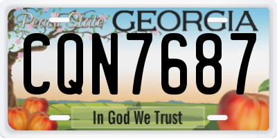 GA license plate CQN7687
