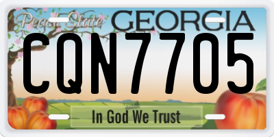 GA license plate CQN7705