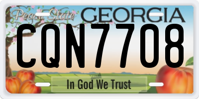 GA license plate CQN7708