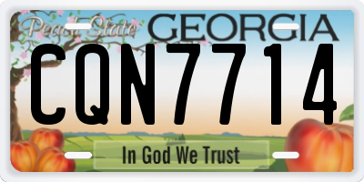 GA license plate CQN7714