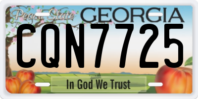 GA license plate CQN7725