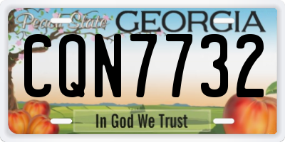 GA license plate CQN7732