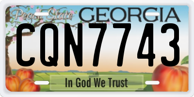 GA license plate CQN7743