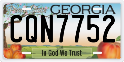 GA license plate CQN7752