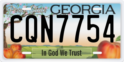 GA license plate CQN7754