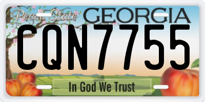 GA license plate CQN7755