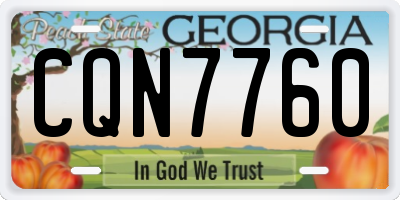 GA license plate CQN7760