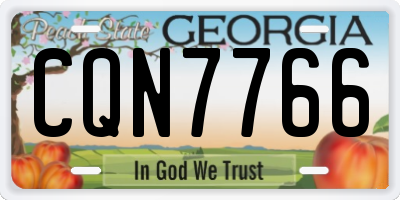 GA license plate CQN7766