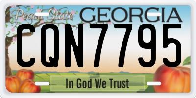 GA license plate CQN7795
