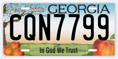 GA license plate CQN7799