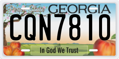 GA license plate CQN7810