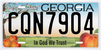 GA license plate CQN7904