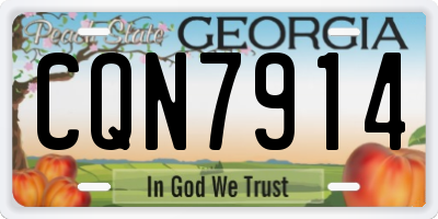 GA license plate CQN7914