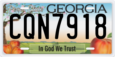 GA license plate CQN7918