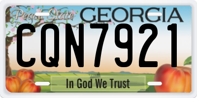 GA license plate CQN7921