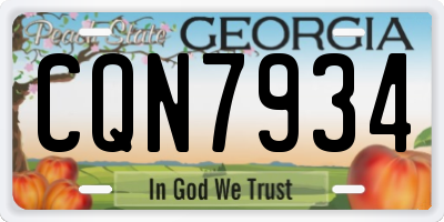 GA license plate CQN7934