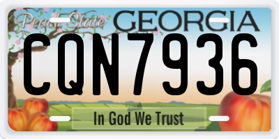 GA license plate CQN7936