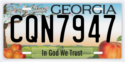 GA license plate CQN7947
