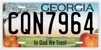 GA license plate CQN7964