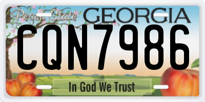 GA license plate CQN7986