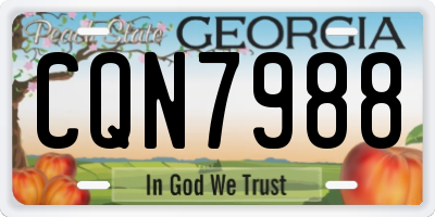 GA license plate CQN7988